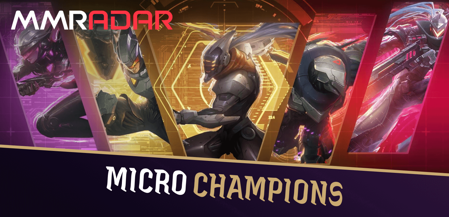 Three flashy champions with “Micro Champions” title